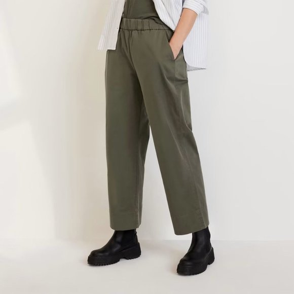 Everlane Pants - Everlane Easy Straight Leg Elastic High Waist Chino Pants Cotton Stretch Size 4